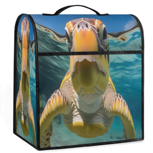 Coffee Maker Cover Ocean Turtle Cute Kitchen Appliance Covers Small Appliance Covers Blender Cover Juicer Cover Dust Covers for Kitchen Appliances with Top Handle and Pockets,Washable,B531