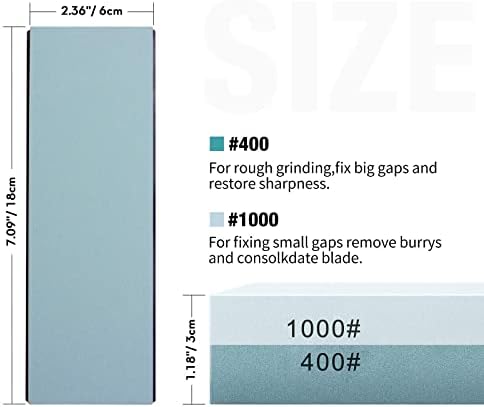 SATC Sharpening Stones 2-in-1 Whetstone 400/1000 Grits Knife Sharpening Stone, Wet Stone Knife Sharpener Including Sharpening Stone Holder and Guided Angle