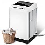 WATTSMART 20lbs Portable Washing Machine, Full-Automatic Portable Washer with 10 Wash Cycles, Top Load Clothes Washer with Drain Pump for Apartment Bathroom, Dorms, RVs