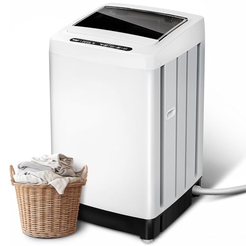 WATTSMART 20lbs Portable Washing Machine, Full-Automatic Portable Washer with 10 Wash Cycles, Top...