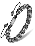 MagnetRX® Hematite Magnetic Bracelet - MAX Strength Natural Stones - Beaded Magnetic Hematite Bracel