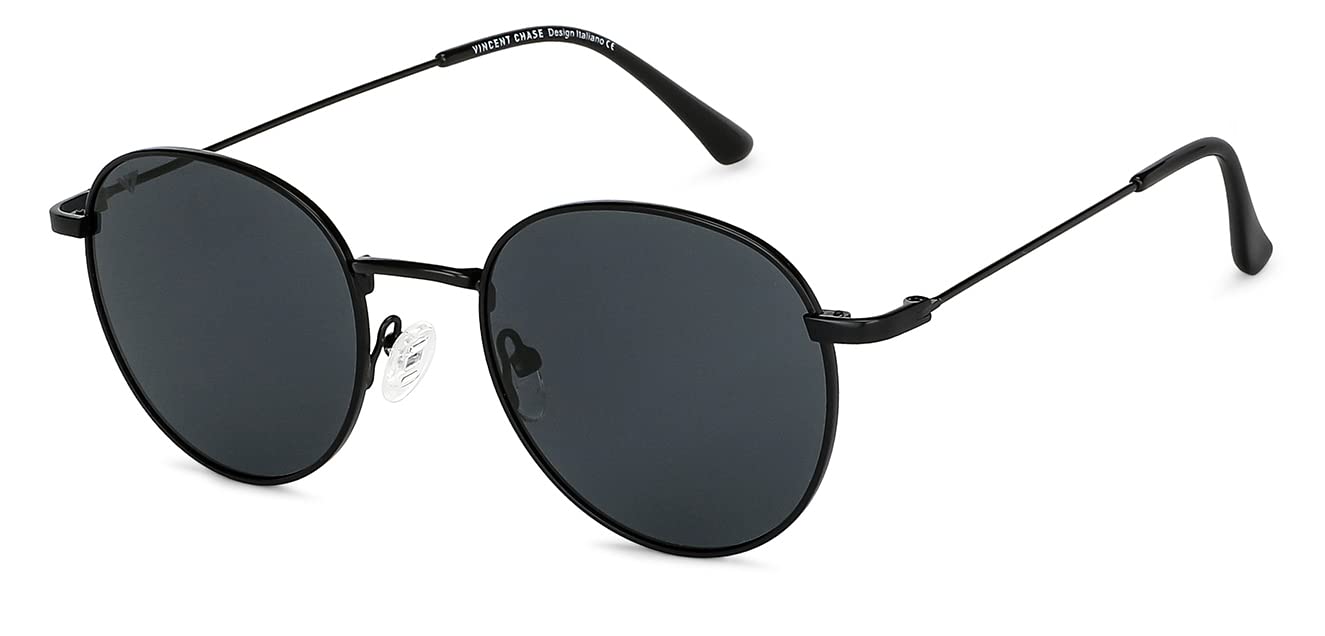 Vincent Chase By Lenskart | Polarized Sunglasses| Full Rim Round Branded Latest and Stylish Sunglasses | Polarized and 100% UV Protected | For Men…