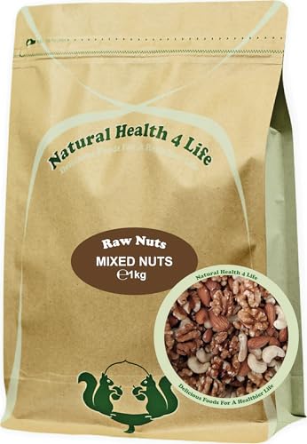 Natural Health 4 Life Snack Nut Mixes Whole Mixed Nuts (Cashews, Walnuts, Almonds) 1 kg in Resealable Pouch (1 Pouch)
