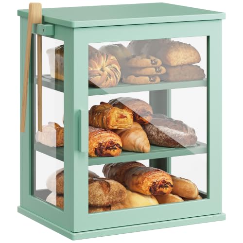 WOWLIVE Bread Box for Kitchen Countertop, 3 Layers Bread Storage Container