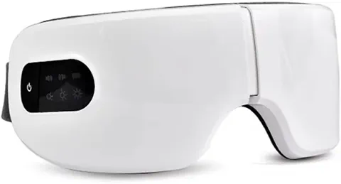 Massageador de Olhos Inteligente com Vapor, Máscara de Compressa Quente com Vibração, Bluetooth, Display de Bateria, Carregamento Type-C, 3 Níveis de Temperatura