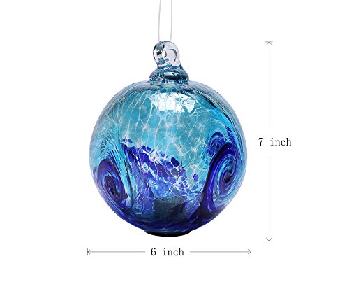 image for Artisan Crafts and Design 6-Inch Solar Hanging Glass Gazing Ball Outdo