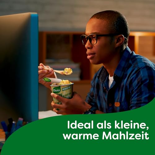 Knorr 4 Käse & Croûtons Potato Snack Pot, herzhafter Kartoffel Snack 1 Portion