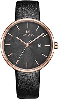 NAVIFORCE Original Women's Girls Simple Style Quartz Leather Strap Date Wrist Watch 5002