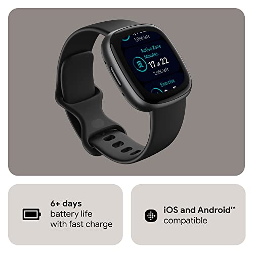 Google Fitbit Versa 4 Fitness Smart Watch for Men and Women with Daily Readiness, Gps, 24/7 Heart Rate, 40+ Exercise Modes, Sleep Tracking and More, Black/graphite, One Size (S and L Bands Included by Fitbit - Image 7