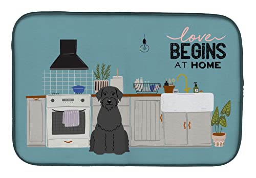 Caroline's Treasures CK7770DDM Giant Schnauzer Kitchen Scene Dish Drying Mat Stuoie Per Stoviglie, Poliestere, Multicolore