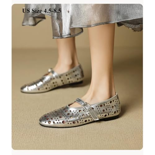 Elegant Sheepskin Lace-Up Ballet Flats for Women | Multi-Color Options with Perforated Design | Comfortable & Stylish Everyday Wear2