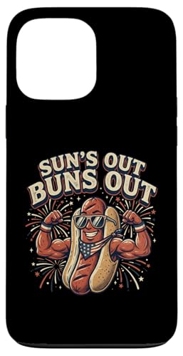 Suns out Buns out �����I�ȃz�b�g�h�b�O ���� �� BBQ ���[���A �X�}�z�P�[�X iPhone 13 Pro Max �p