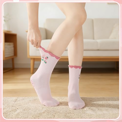Image of Pilates Grip Yoga Socks for Women Cute Non Slip Socks | Cute Non Slip Socks, Athletic Grippy Sock, Barre Ballet Fitness Workout