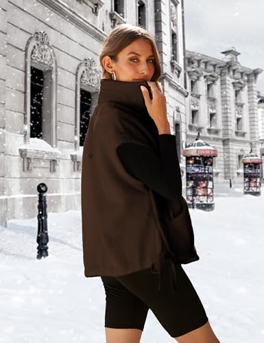 Sherpa Jacket for Women Casual Fleece Vest Oversized Sleeveless Outwear Warm Button Down Gilet with Pockets4