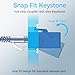 Sokqovt CAT6 RJ45 Keystone Coupler (24 Pack), Cat6 Keystone Jack Female to Female, Cat 6 Inline Keystone Jacks for Wall Plate & Patch Panel, RJ45 Ethernet Coupler Blue