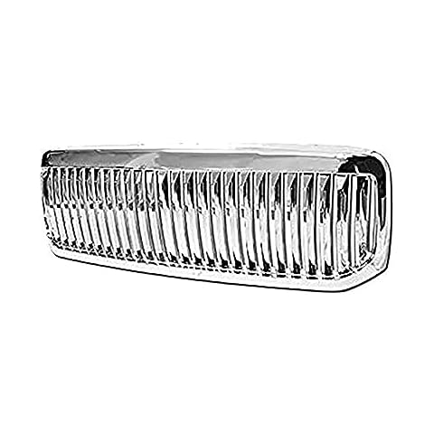 HS Power Chrome badgeless vertical style Front Hood Bumper Grill Grille Cover 1999-2004 Compatible with Ford F250 / F350 / F450 / F550 Excursion Super Duty All Models Cover