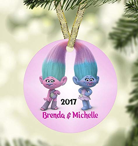 Nobrands Adorno de Navidad gemelo-Trolls Adorno de Navidad de felpilla de satén...