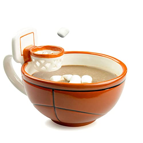 FathiTi Basketball Hoop Mug,Basketball Tasse mit Korb und Ball für Basketball Fans Kaffeebecher mit Spielfunktion Geschenk zum Geburtstag Weihnachten,1 Cover