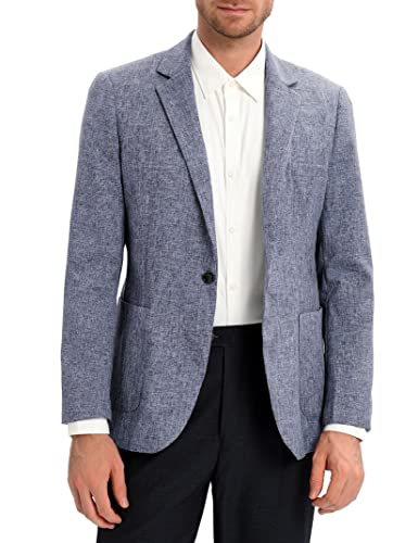 Elitespirit Men's Sport Coats & Blazers Linen Suit Jacket For Men Casual Suits One Button Blue L #TOP4