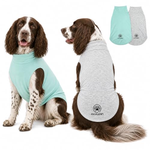 Image of Axxlern Design 2-Pack Dog Shirts,Lightweight Summer Comfort Dog Vest,2XL | 2-pack lightweight dog cooling vests with breathable, stretchy quick-dry fabric for walks, pool days and summer outings.