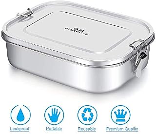 G.a HOMEFAVOR Stainless Steel Bento Lunch Food Box Container, Large 1400ML Metal Bento
