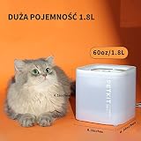 Petkit EVERSWEET Fontanna dla Kota i Psa, Bezprzewodowa Pompa Wodna, 1,85L, Inteligentne Światło LED, 25db Niezwykle Cichy
