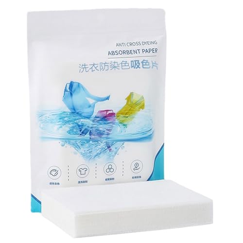 Lot de 50 feuilles de linge absorbantes de couleur, tablettes à linge, anti-corde, accessoires de lavage