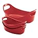 Rachael Ray Stoneware Small Oval Set Bubble & Brown, 3-Piece, Red