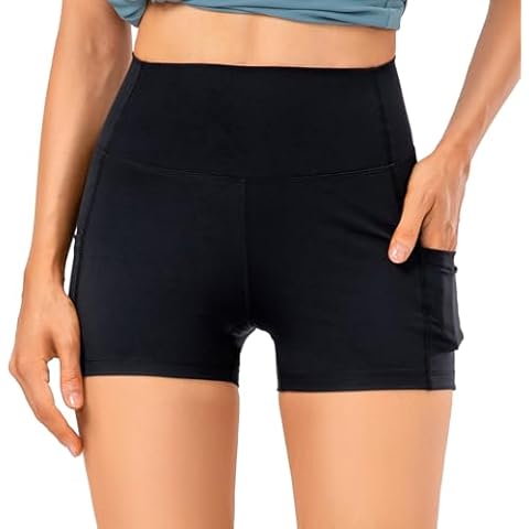 TERODACO Womens Running Shorts with Phone Pocket Comfortable Moisture Wicking Womens High Waisted Yoga Shorts Cover