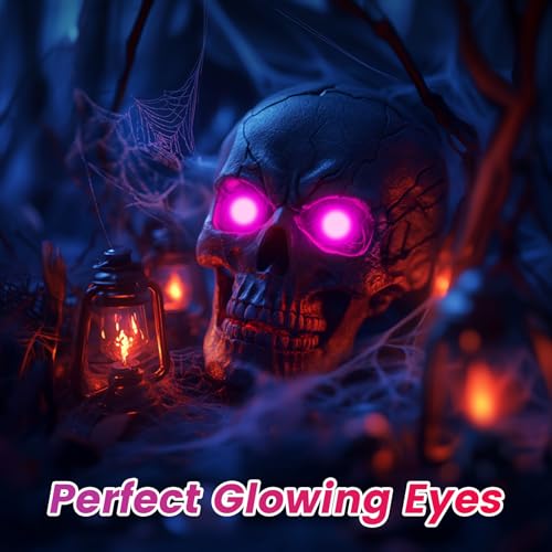 Image of Led Eyes for Mask Skeleton Ghost Black Cat Spider Pumpkin Spooky Tree, EL Panels Light for Cosplay DIY Themed Party Decor (Pink, 50mm)
