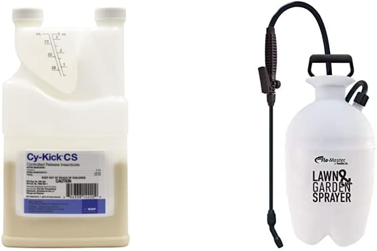 BASF - 59014457 Cy-Kick CS Pest Control Insecticide 16 oz Pint & Flo-Master by Hudson 24101 1 Gallon Lawn and Garden Tank Sprayer, Translucent