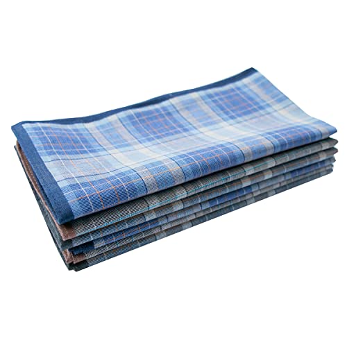 Cocousm Mens Cotton Handkerchiefs Plaid Handkerchief For Men Pocket Squares 3Pcs #TOP3
