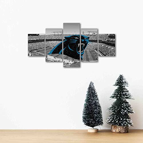 Carolina City Sports Panthers Canvas Wall Art Poster American Football Sports Home Bedroom Living Room Office Wall Decor Gifts For Fans X5Pcs (Panthers,Framed 60X100Cm) #TOP3