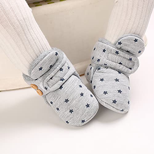 Neband Baby Cozy Fleece Booties, Warm Lined Stay On Baby Boy Girl House Slippers Fluffy Sock Booties With Non-Slip Gripper Infant Winter Ankle Boots Toddler First Walker Crib Warm Shoes #TOP1