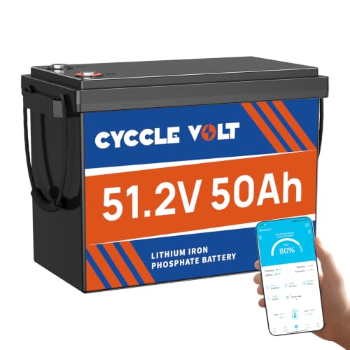Image of Mini 48V 50Ah LiFePO4 Lithium Battery, 100A Bluetooth BMS, 2560Wh, APP Control, Low Temp Cut-Off, 8000+ Cycles 48V Lithium Battery for RV, Trolling Motors, Lawn Mower, Solar Off-Grid