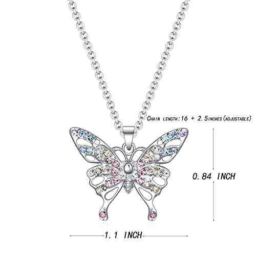Butterfly Necklace Gifts for Girls Women,Christmas Birthday Jewelry Back to School Gifts for Girl Women Daughter Granddaughter Niece3