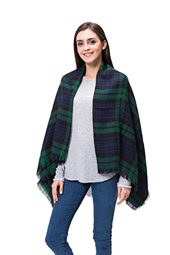 Lemef Women Stylish Warm Tartan Blanket Scarf Large Gorgeous Plaid Wrap Shawl - Image 3