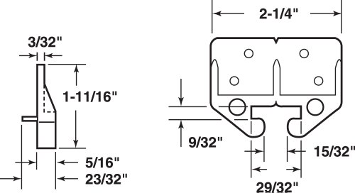 Prime-Line Brown Drawer Track Guides and Glides #TOP13