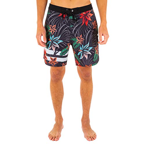 Hurley Men's Phantom Printed 18" Board Shorts, Black, 30