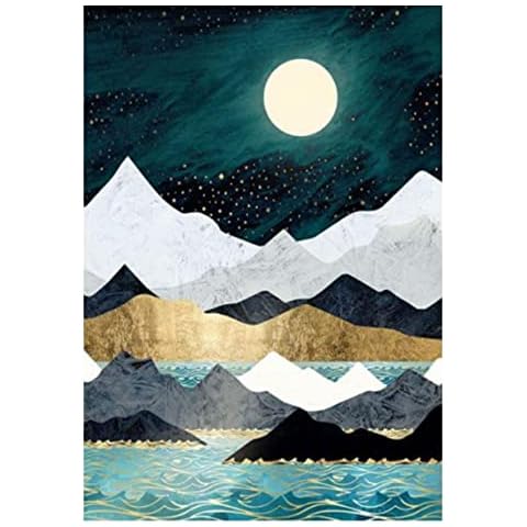 5D Diamond Painting Kits, Moonlight Full Drill Cross Stitch Rhinestone Arts and Crafts, Crystal Embroidery Arts Crafts Painting Pictures by Numbers for Adults Kids Gifts Home Wall Decor-30x40cm Cover