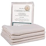 Cheesecloth, McoMce 4 Pack Cheese Cloth Grade 90, 36 Sq Feet, 100% Unbleached Cotton, Natural Ultra...