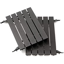 Kamado Joe Durable Aluminum Folding Side Shelves with Accessory Hooks, Pair of 2, Fits Classic Joe 18-inch Charcoal Grill and Smokers in Black, Model KJ-ALUMN
