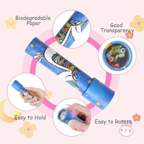 AUAUY 6 PCS Large Kaleidoscope Toy, Vintage Classic Kaleidoscopes Educational Toys for Kids Birthday New Year Christmas Stock Stuffers Bag Fillers Birthday Party School Classroom Prizes(Random Color)