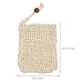 jojofuny 6pcs Drawstring Soap Foaming Bags Beige Mesh Soap Storage Pouches Bathroom Drying Holders for Home Shower Use