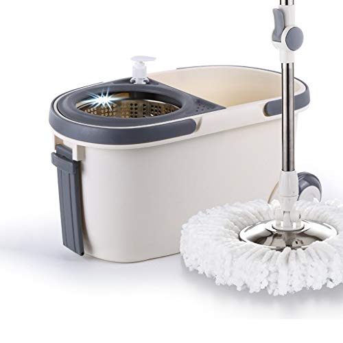 Cubo de trapeador doméstico Giratorio de 360 Grados, Lavado a Mano sin Agua, Uso Doble, trapeador automático, trapeador Perezoso, trapeador seco