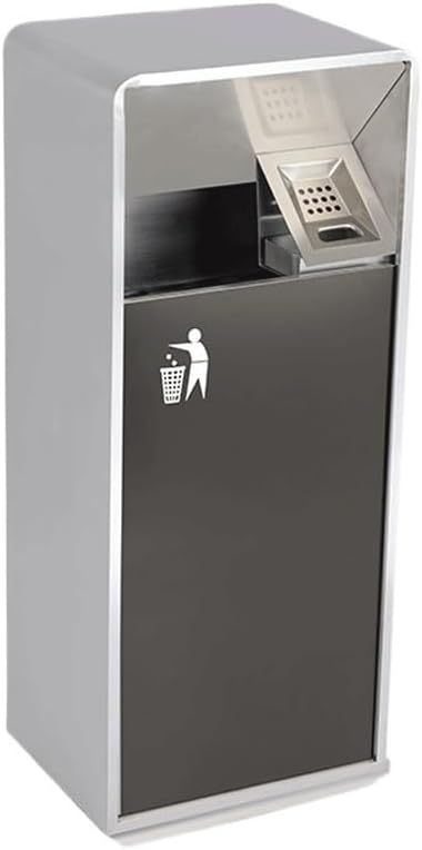 Garden Furniture Trash Can 19L/40L Outdoor Trash can Double Color Square Metal Trash can with Side Opening, Modern Household Commercial Trash can Outside Trash Bin for Patio (One Color