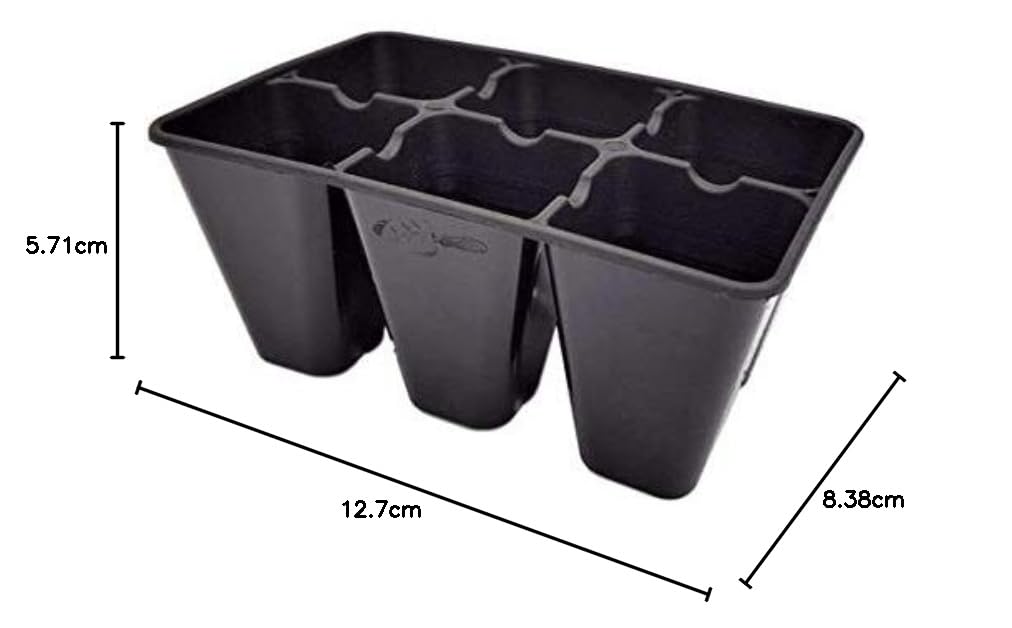 Bandejas de inicio de plántulas extra fuertes de 6 celdas, paquete de 720 (4320 células), para germinación de semillas y propagación de plantas, tapones de arranque de plantación