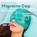 Medi Grade Migraine Relief Cap - Cooling Compression Headache Relief Cap with Full Coverage - Soft Flexible Fabric Gel Migraine Cap That Blocks Light, Reusable Migraine Mask for Cold Therapy