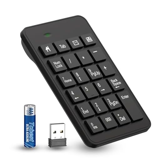 Wireless Number Pad with Battery, Enhanced Efficiency with 23 Keys Numeric Keypad Upgraded Version of 10 key USB Keyboard Financial Accounting Numpad for Laptop, PC, Notebook, Desktop,Surface Pro