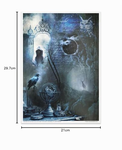 Foto von ITD Collection - Reispapier Kreativset A4 Decoupage Rice Paper Sheet 29,7 x 21 cm Serviettentechnik Mehrfarben (Magical World, RP002)